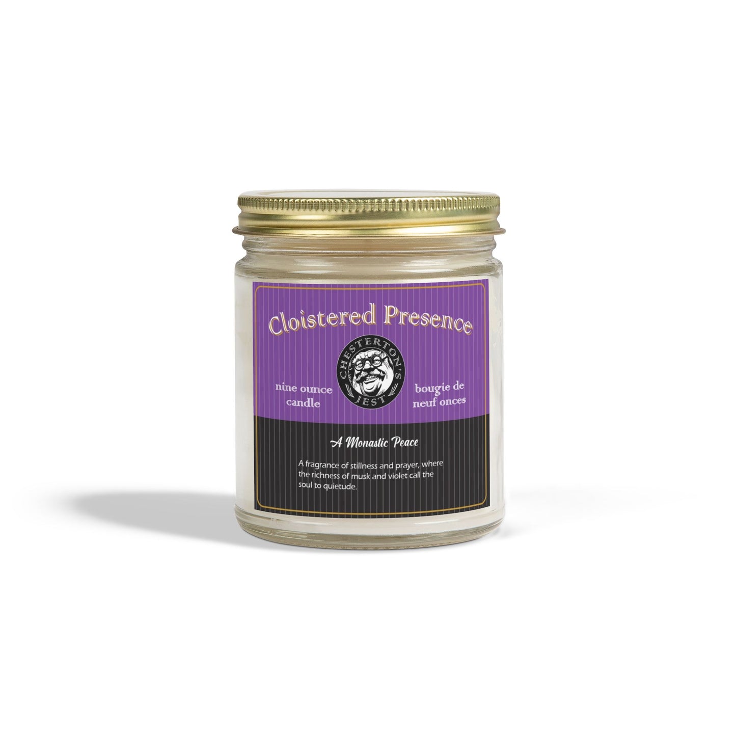 Cloistered Presence Scented Candle - violet and saffron with dark musk (9oz)