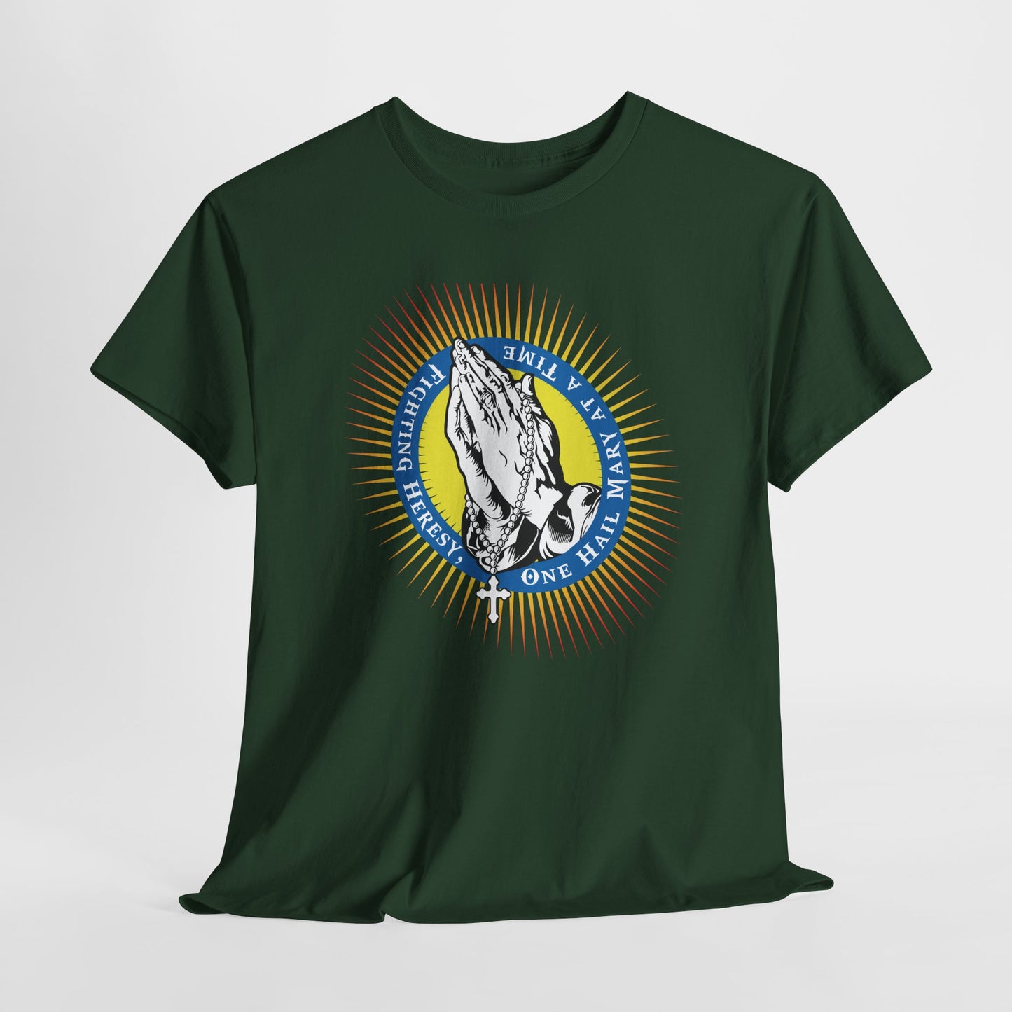 Fighting Heresy One Hail Mary At A Time Heavy Cotton Tee