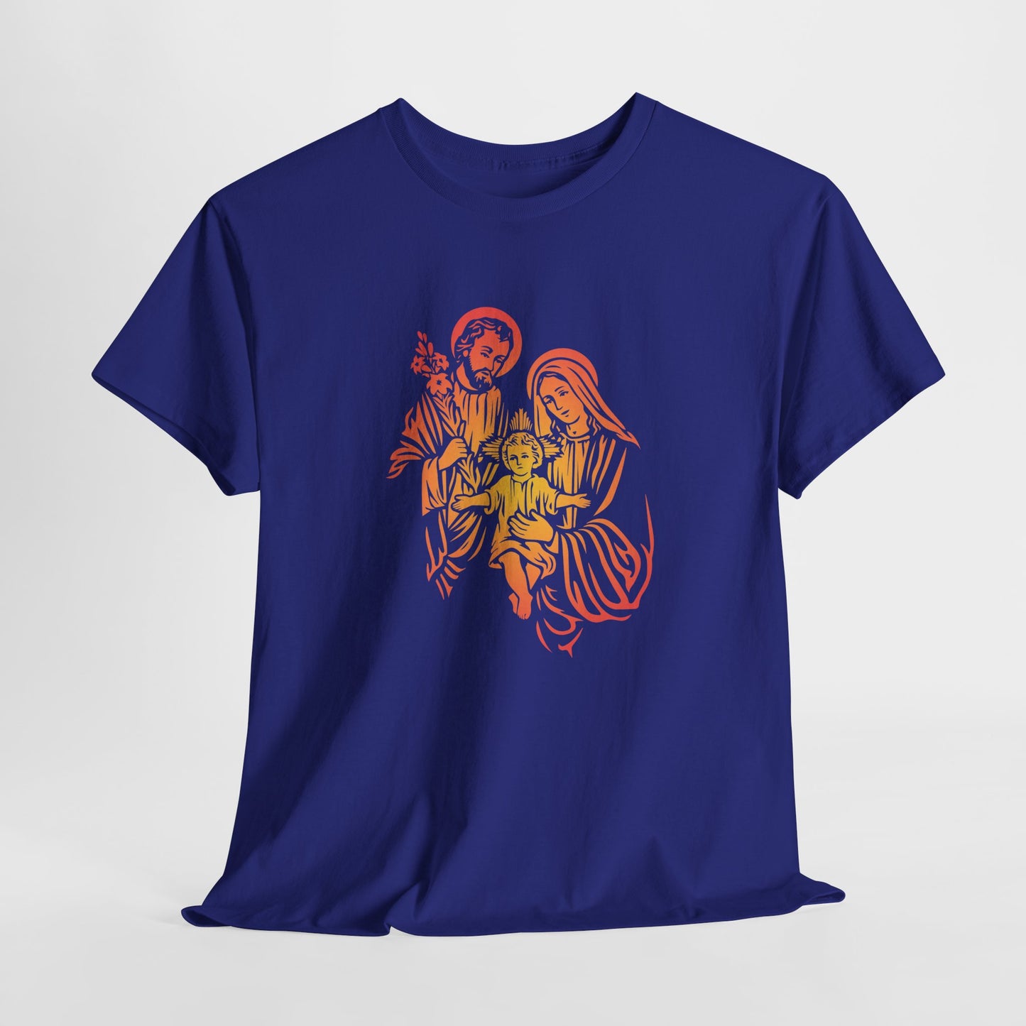 The Divine Love Of The Holy Family Colorful Gradient Heavy Cotton Tee