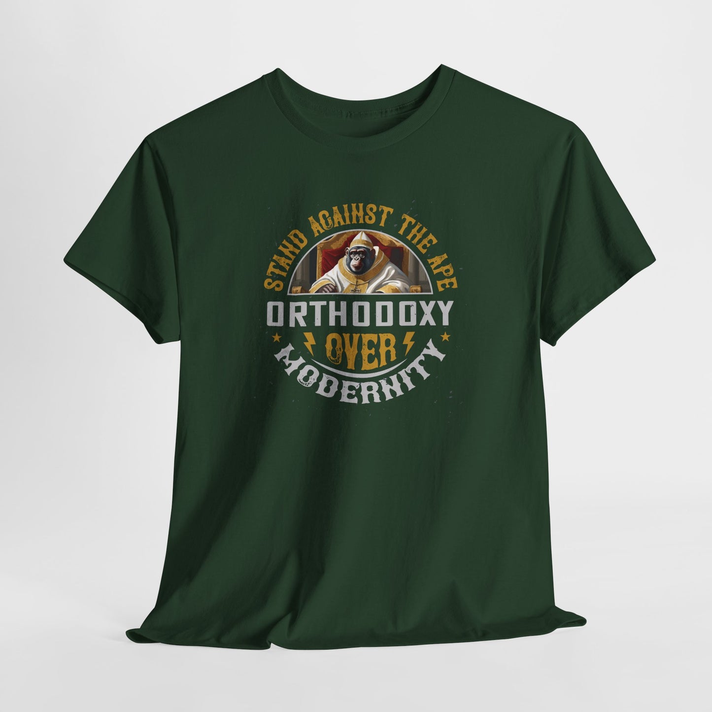 Stand Against The Ape: Orthodoxy Over Modernism Heavy Cotton Tee