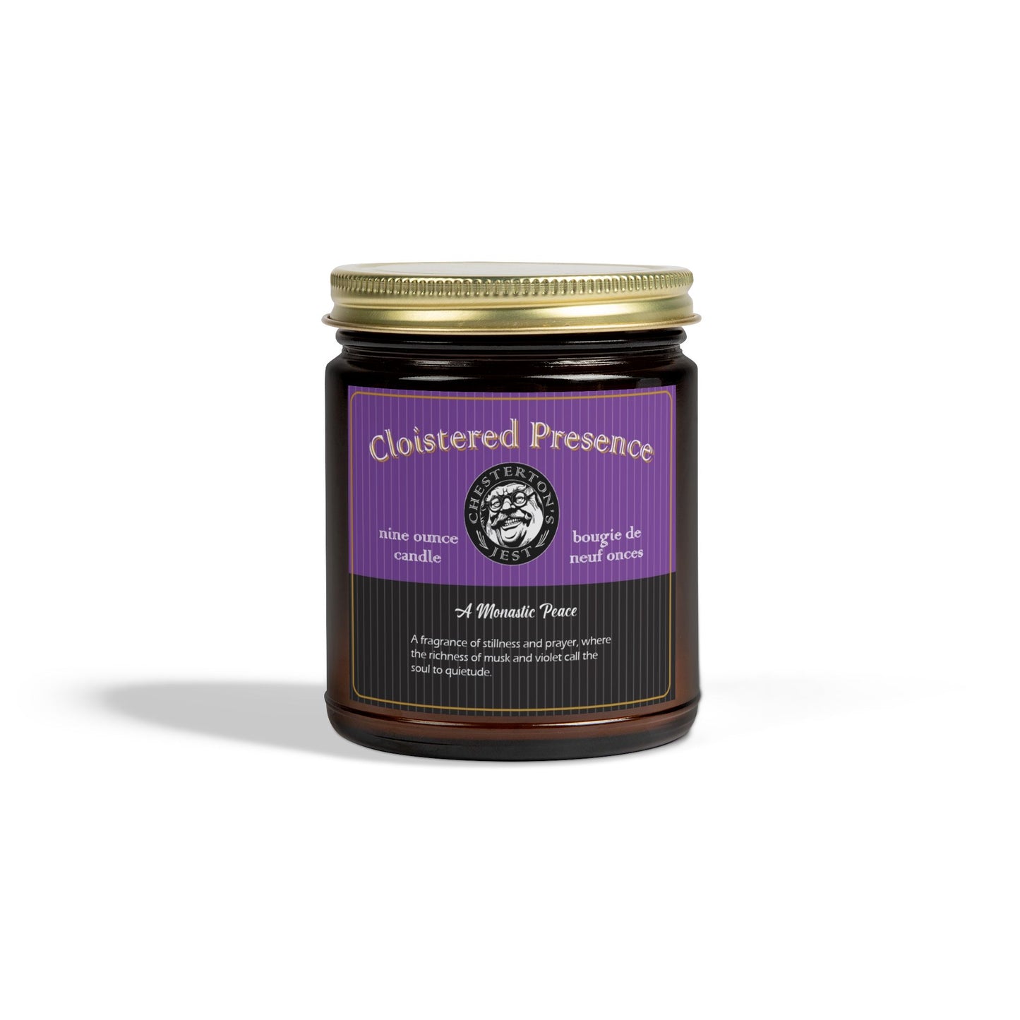 Cloistered Presence Scented Candle - violet and saffron with dark musk (9oz)