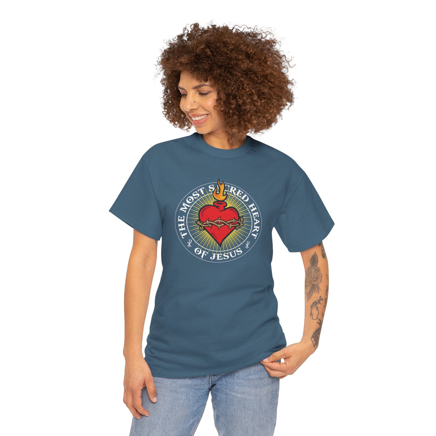 The Most Holy Sacred Heart Of Jesus Heavy Cotton Tee