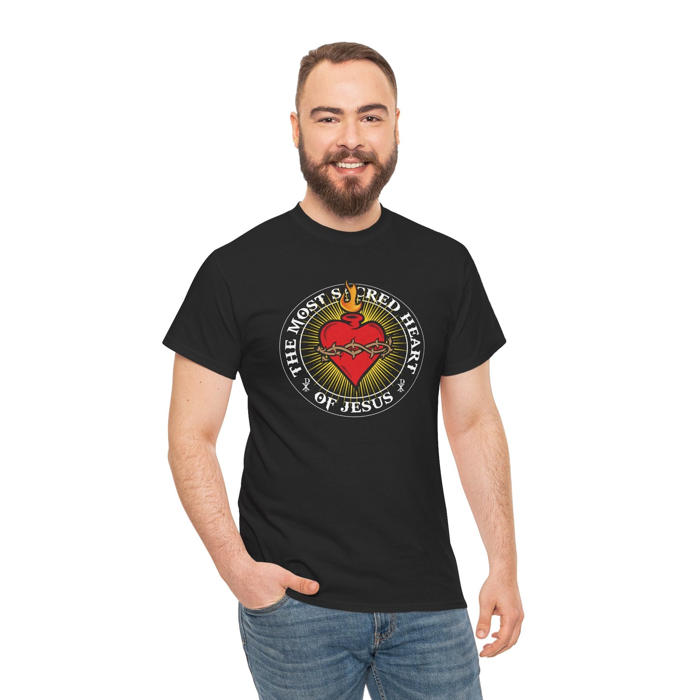 The Most Holy Sacred Heart Of Jesus Heavy Cotton Tee