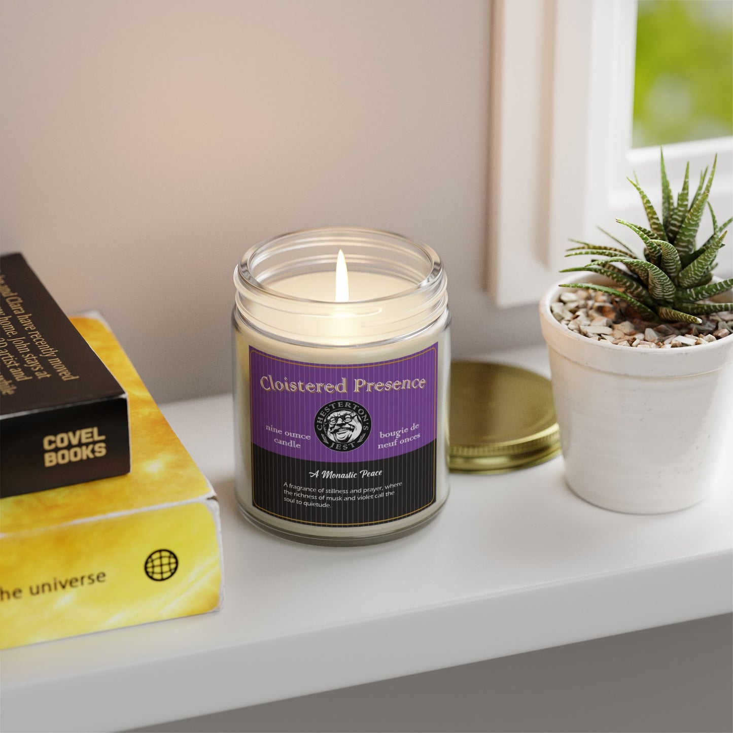 Cloistered Presence Scented Candle - violet and saffron with dark musk (9oz)