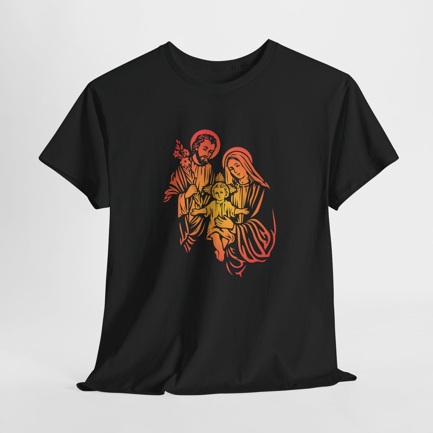 The Divine Love Of The Holy Family Colorful Gradient Heavy Cotton Tee