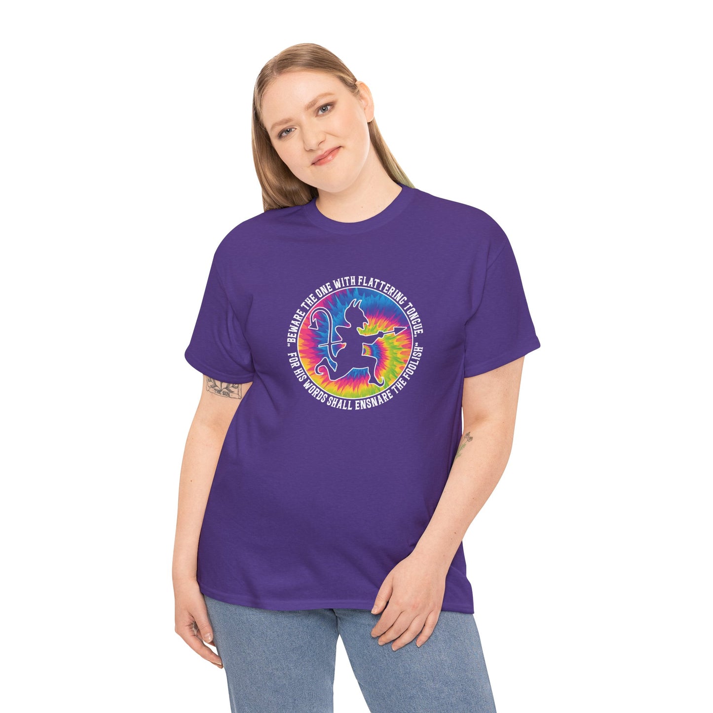 Beware the One with Flattering Tongue, For His Words Shall Ensnare the Foolish Heavy Cotton Tee