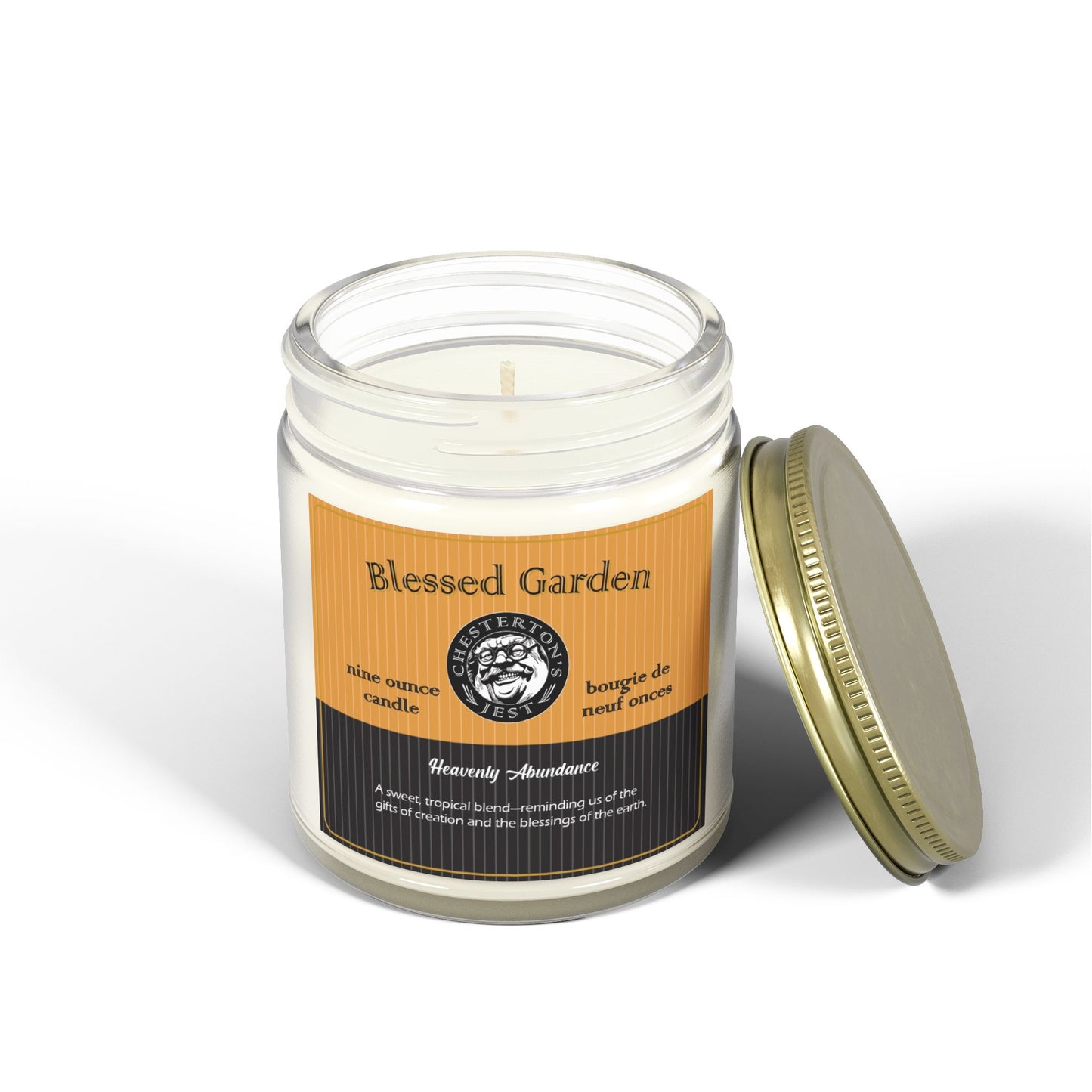 Blessed Garden Scented Candle - mango, peach, coconut 9oz - Heavenly Abundance Aroma