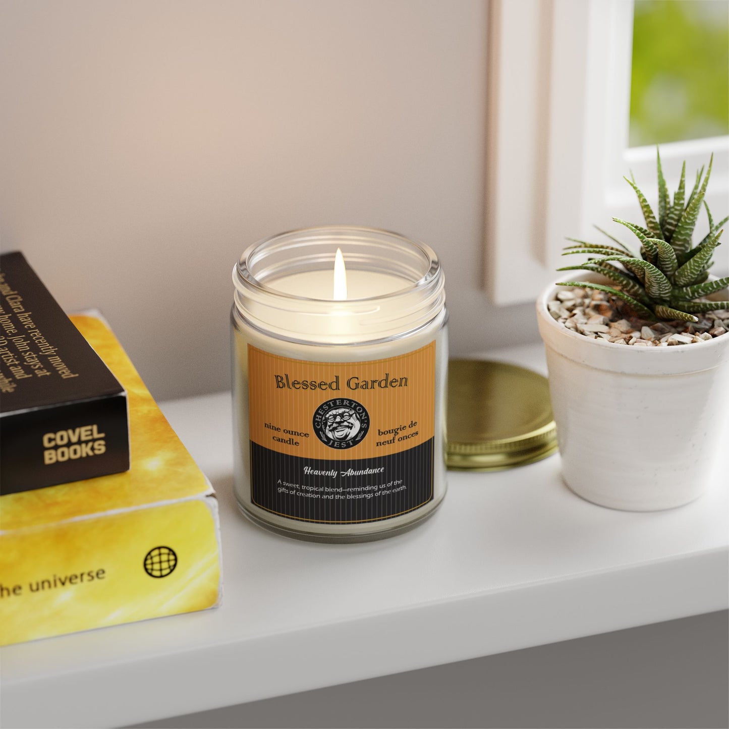 Blessed Garden Scented Candle - mango, peach, coconut 9oz - Heavenly Abundance Aroma