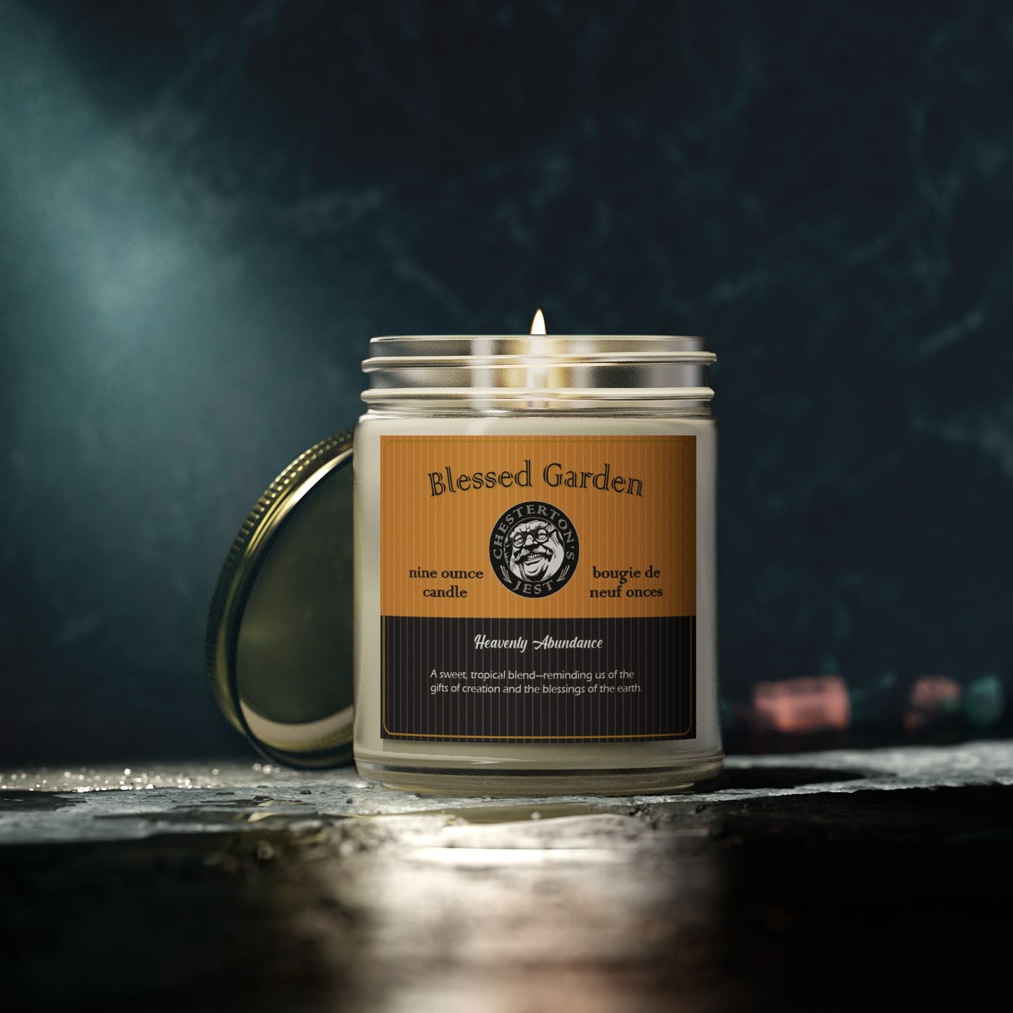 Blessed Garden Scented Candle - mango, peach, coconut 9oz - Heavenly Abundance Aroma