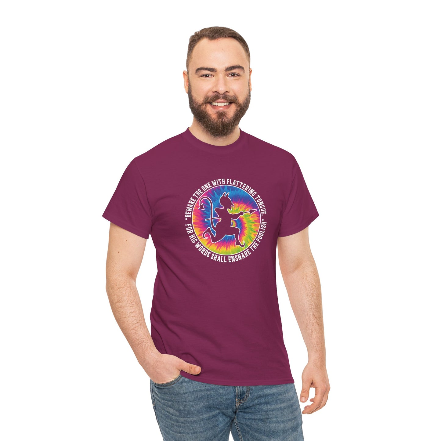 Beware the One with Flattering Tongue, For His Words Shall Ensnare the Foolish Heavy Cotton Tee