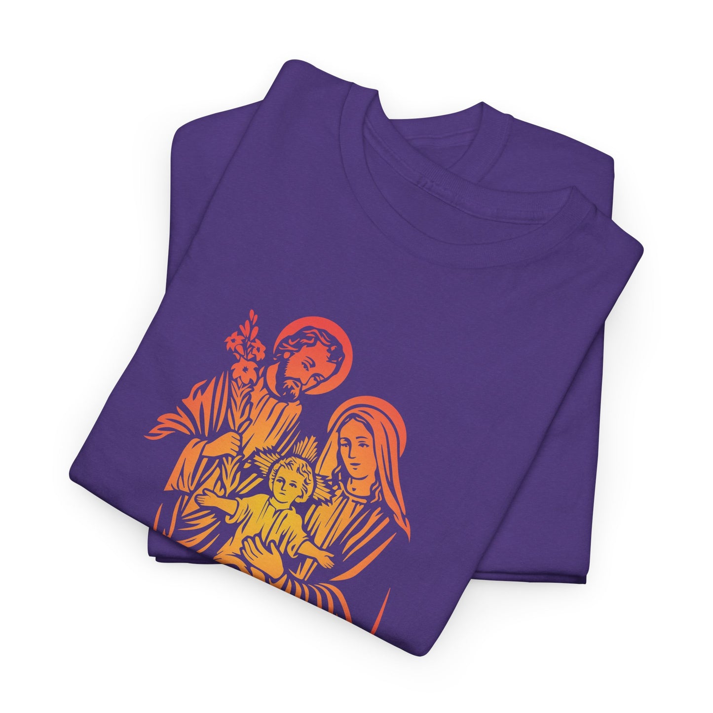 The Divine Love Of The Holy Family Colorful Gradient Heavy Cotton Tee