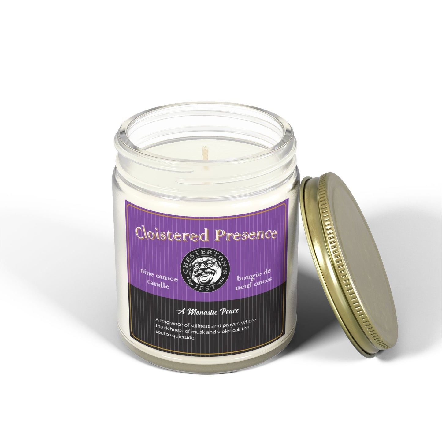 Cloistered Presence Scented Candle - violet and saffron with dark musk (9oz)