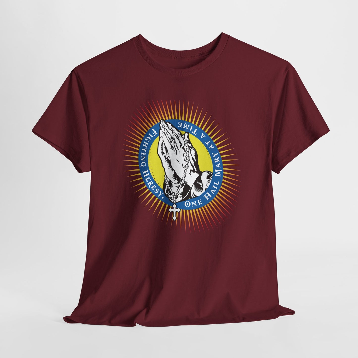 Fighting Heresy One Hail Mary At A Time Heavy Cotton Tee