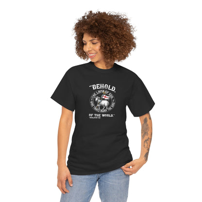 'Behold, The Lamb Of God Who Takes Away The Sins Of The World" Heavy Cotton Tee