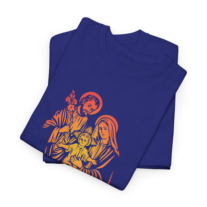 The Divine Love Of The Holy Family Colorful Gradient Heavy Cotton Tee