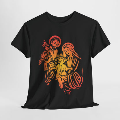 The Divine Love Of The Holy Family Colorful Gradient Heavy Cotton Tee