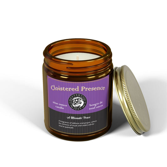 Cloistered Presence Scented Candle - violet and saffron with dark musk (9oz)
