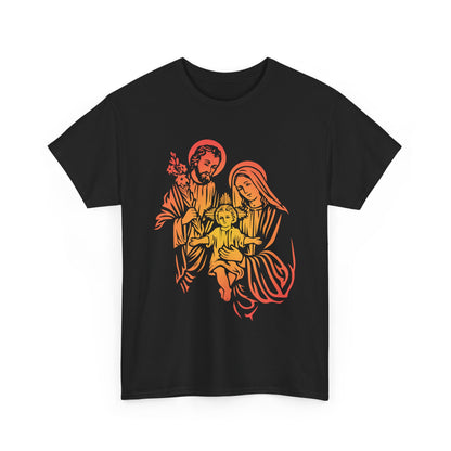 The Divine Love Of The Holy Family Colorful Gradient Heavy Cotton Tee