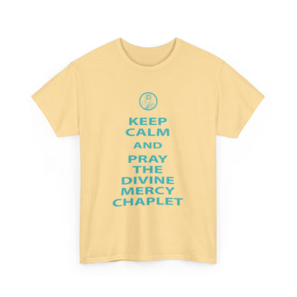 Keep Calm And Pray The Divine Mercy Chaplet Unisex Heavy Cotton Tee