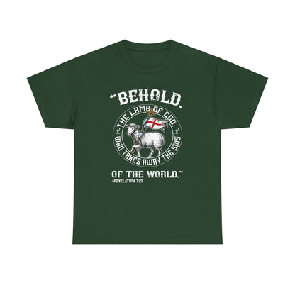 'Behold, The Lamb Of God Who Takes Away The Sins Of The World" Heavy Cotton Tee