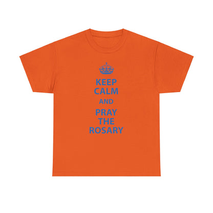 Keep Calm and Pray The Rosary Heavy Cotton Tee