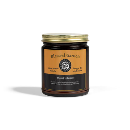 Blessed Garden Scented Candle - mango, peach, coconut 9oz - Heavenly Abundance Aroma
