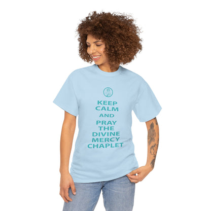 Keep Calm And Pray The Divine Mercy Chaplet Unisex Heavy Cotton Tee