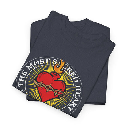 The Most Holy Sacred Heart Of Jesus Heavy Cotton Tee