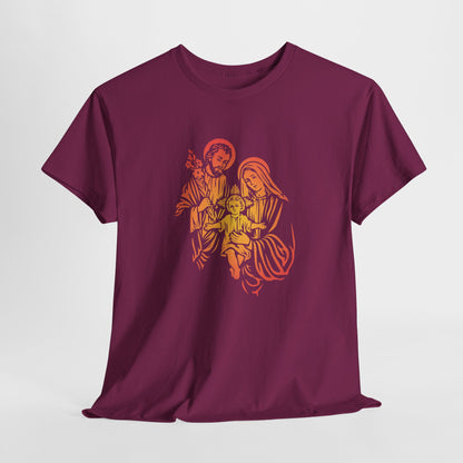 The Divine Love Of The Holy Family Colorful Gradient Heavy Cotton Tee