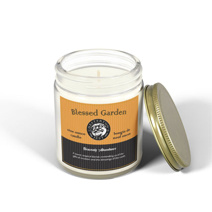 Blessed Garden Scented Candle - mango, peach, coconut 9oz - Heavenly Abundance Aroma