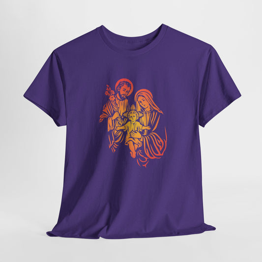 The Divine Love Of The Holy Family Colorful Gradient Heavy Cotton Tee