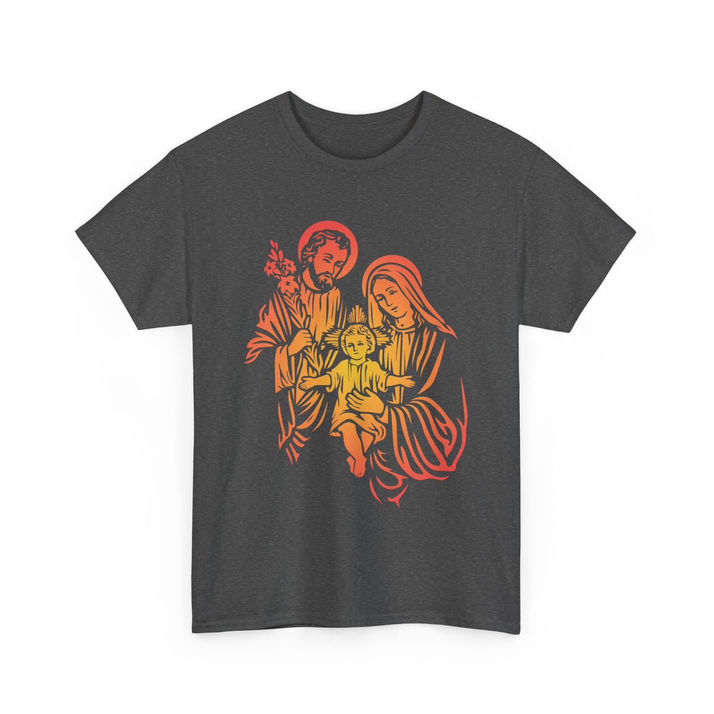 The Divine Love Of The Holy Family Colorful Gradient Heavy Cotton Tee