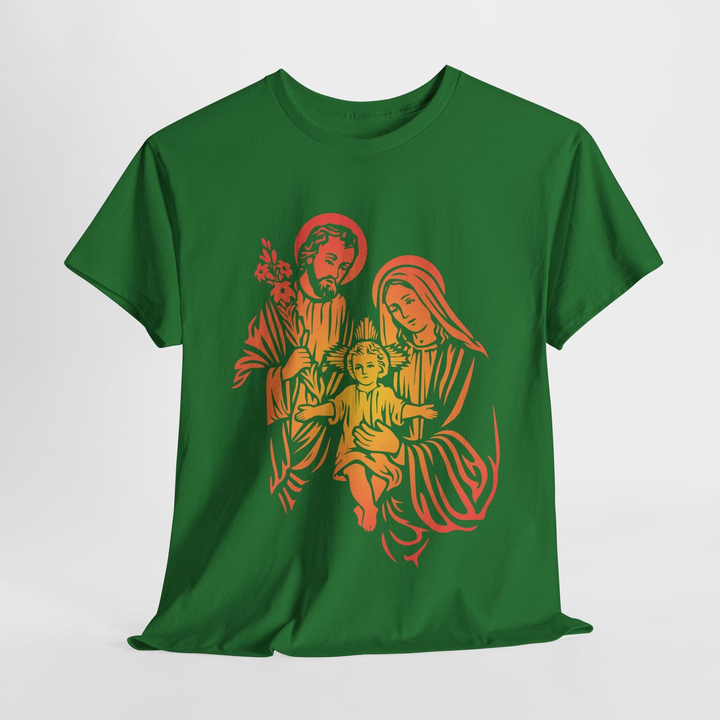 The Divine Love Of The Holy Family Colorful Gradient Heavy Cotton Tee