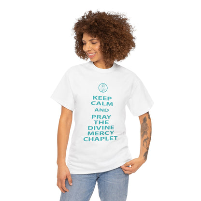 Keep Calm And Pray The Divine Mercy Chaplet Unisex Heavy Cotton Tee