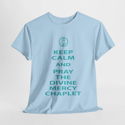 Keep Calm And Pray The Divine Mercy Chaplet Unisex Heavy Cotton Tee