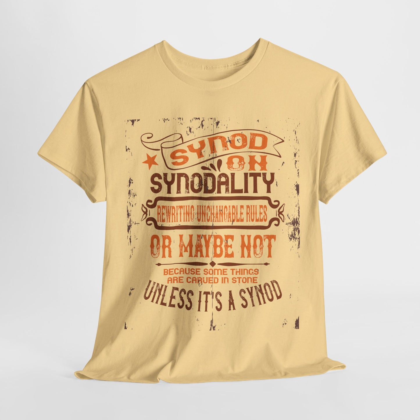 Synod On Synodality: Rewriting Unchangeable Rules Or Maybe Not Some Things Are Carved In Stone Heavy Cotton Tee