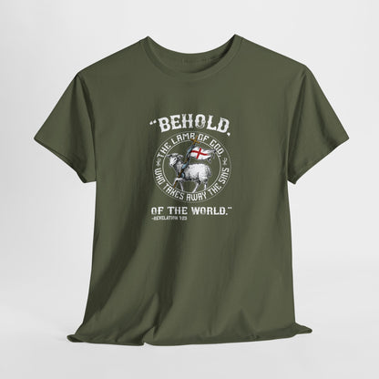 'Behold, The Lamb Of God Who Takes Away The Sins Of The World" Heavy Cotton Tee