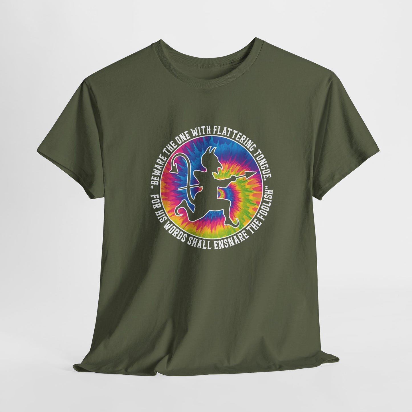 Beware the One with Flattering Tongue, For His Words Shall Ensnare the Foolish Heavy Cotton Tee
