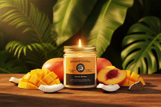 Blessed Garden Scented Candle | Mango, Peach & Coconut (9oz)